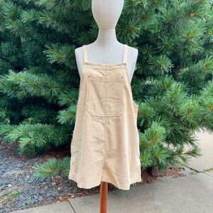 Light Peach Corduroy Overall Romper